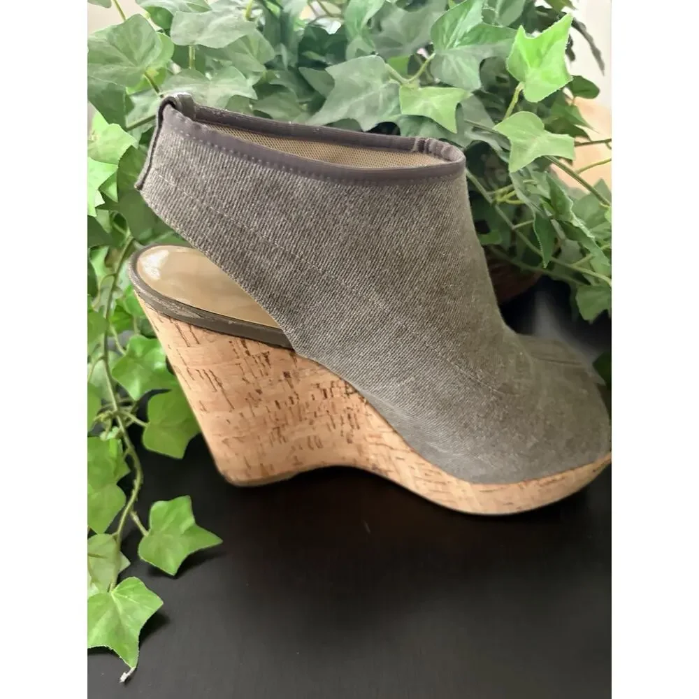 CLOSET CLEAN OUT STUART WEITZMAN PLATFORM CORK HEELS SLIDES SLINGBACK SHOES 7
